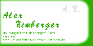 alex nimberger business card